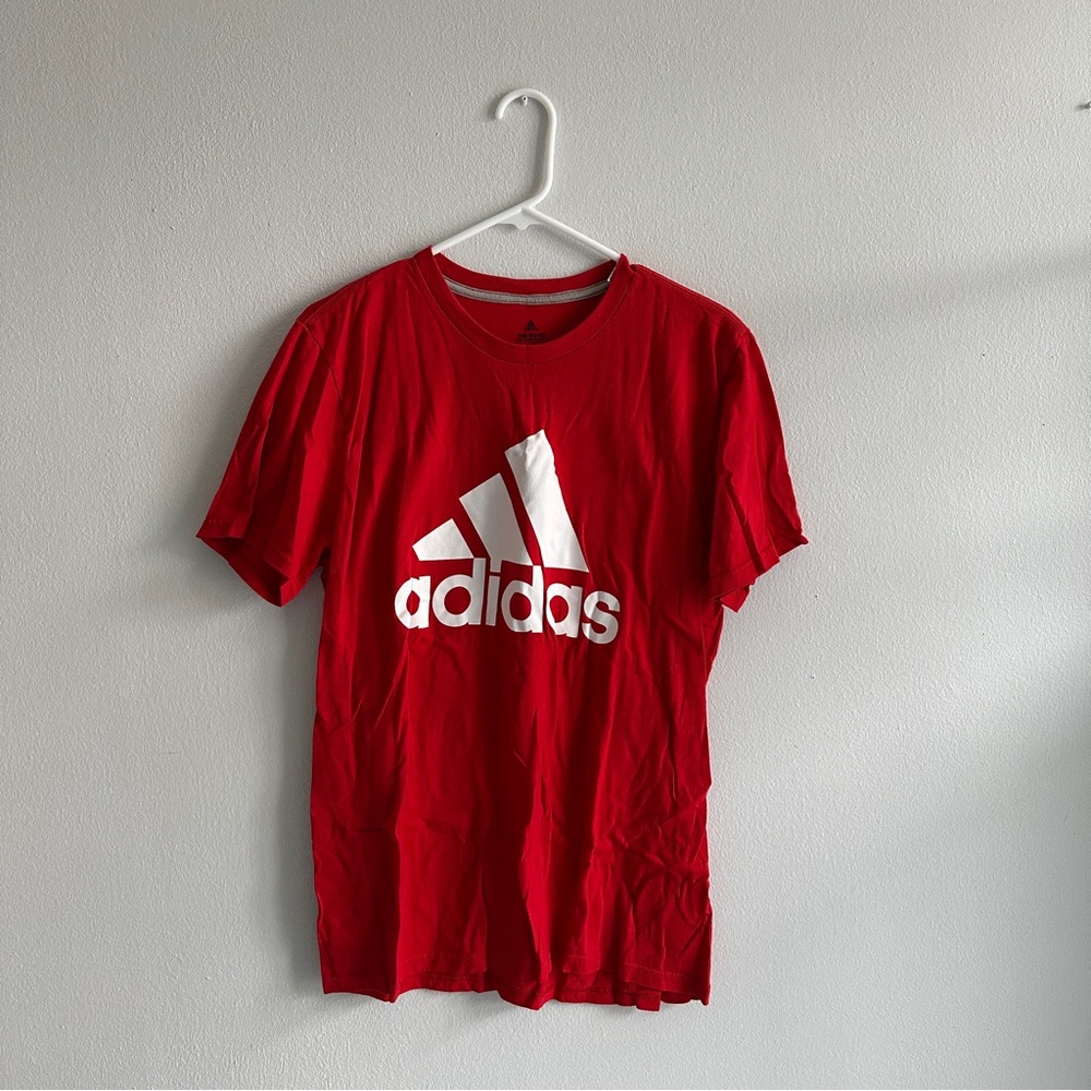 Red Adidas White Logo T-Shirt